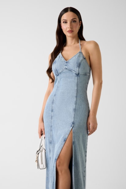 GUESS Denim long dress Women