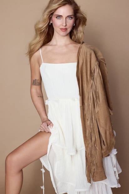 GUESS Chiffon flounced midi dress Women