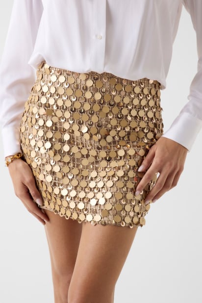 Gouden Pailletten Blouse Dames