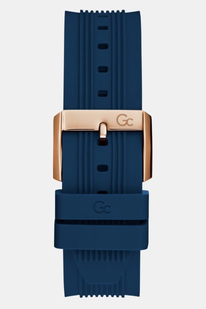 GUESS Orologio Uomo 46mm – Cronografo Digitale Al Quarzo, Cinturino In Silicone Blu Trasparente, Resistente All'Acqua