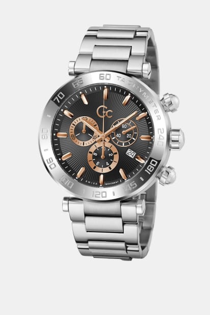 GUESS® GC multi-function watch in stainless steel Men