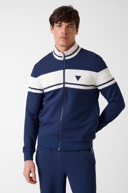 Felpa Uomo Guess LOGO FRONTALE M1RQ37K6ZS1 GUESS XS Blu Cotone 7620207193942 56285816