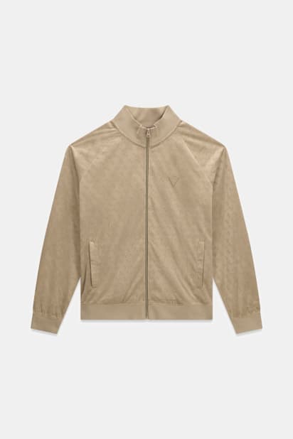 GUESS® Kadife Tam Fermuarlı Sweatshirt Erkek