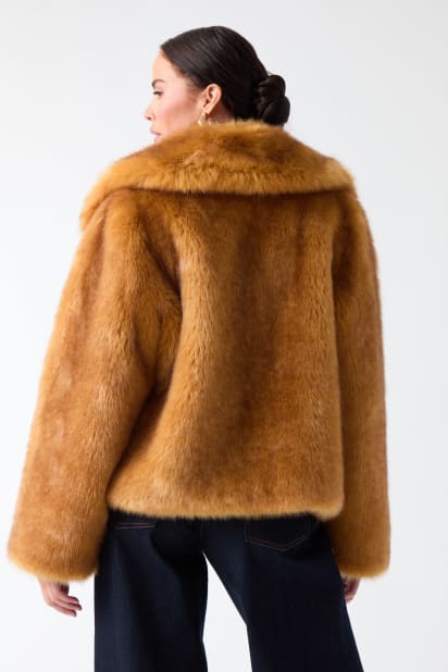leinwände Vegan Fur Jacket ブラウン F MARCIANO by GUESS® New Gwenda Faux-Fur Jacket