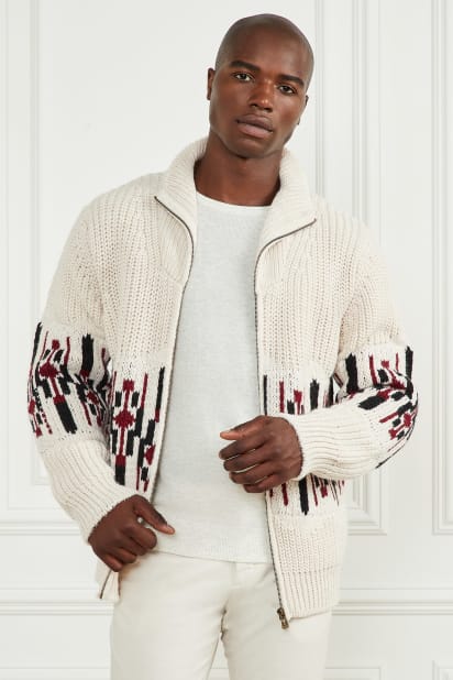【ホワイト系その他(G1H6)】GUESS カーディガン (M)LS Mesh Stitch Derek Cardigan GUESS® Kinako Fuzzy Cable-Knit Cardigan