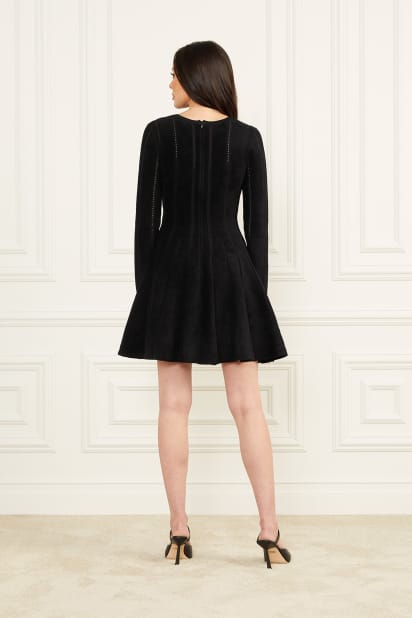 double lined long sleeve dress THE MYSTYLEMODE DUSTY PINK DOUBLE LINED LONG SLEEVE FUNNEL NECK MIDI D