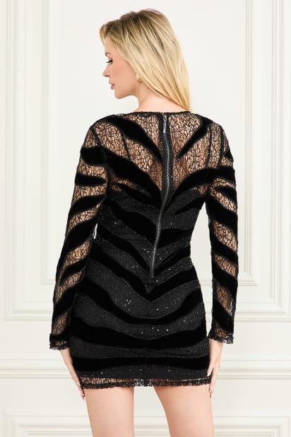 MARCIANO Sonata Sequin Lace Dress for Women, Black, Size 36