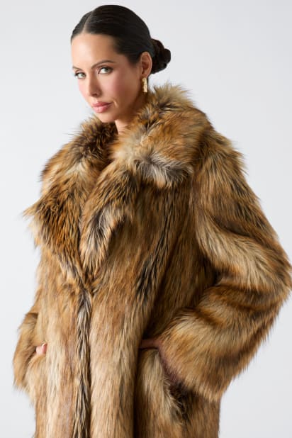 MARCIANO by GUESS® Stephanie Long Faux-Fur Coat