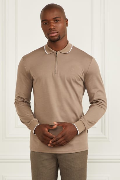 DESCENDANT/CETUS POLO JERSEY (brown)サイズ3 DESCENDANT/CETUS POLO JERSEY (BROWN)