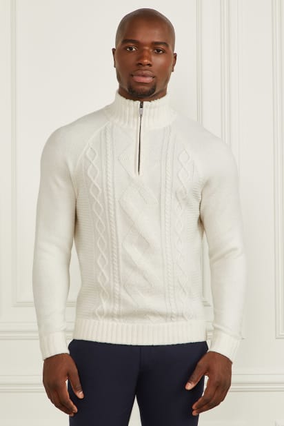 PGG 防水ニット ローカット PGG2 ホワイト GUESS® Nordic wool-blend logo sweater