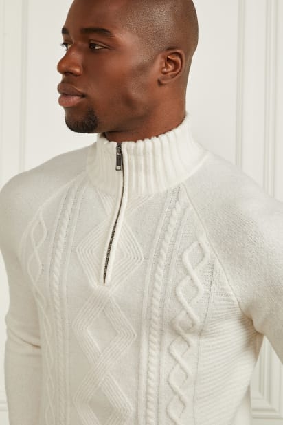 PGG 防水ニット ローカット PGG2 ホワイト GUESS® Nordic wool-blend logo sweater