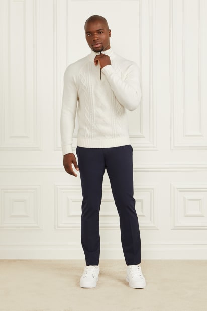 MARCIANO by GUESS® Eco Half-Zip Cable Knit Sweater