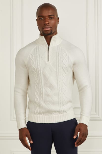 MARCIANO by GUESS® Eco Half-Zip Cable Knit Sweater