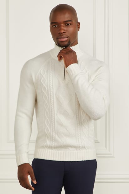 MARCIANO by GUESS® Eco Half-Zip Cable Knit Sweater