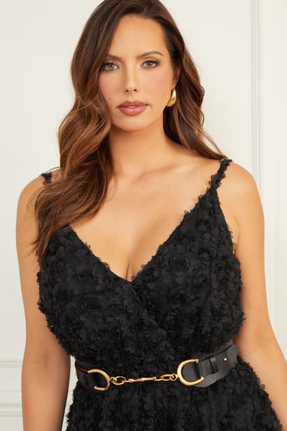 leather flare dress Serena Strapless Faux Leather Mini Dress • Shop American Threads Women's Trendy Online Boutique Black / M