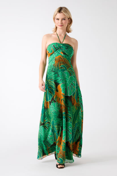 MARCIANO by GUESS® Amazon Leaf Silk Maxi Dress