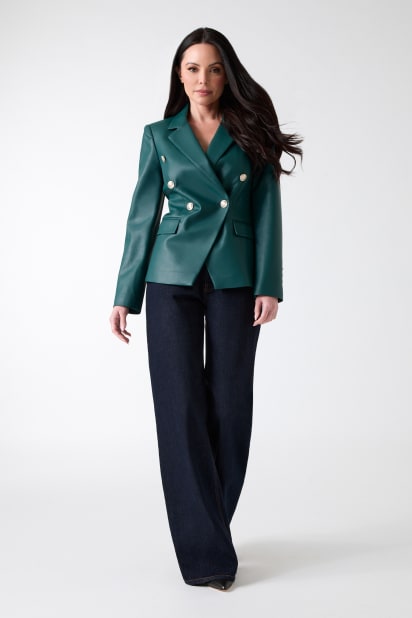 Pamela Faux-Leather Blazer
