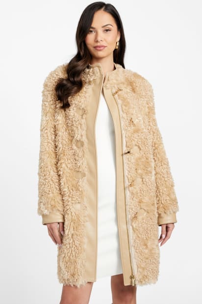 MARCIANO by GUESS® Rachel Faux-Fur Midi Coat