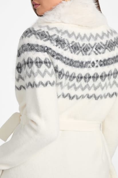 MARCIANO by GUESS® Akilah Faux Fur-Trim Longline Cardigan