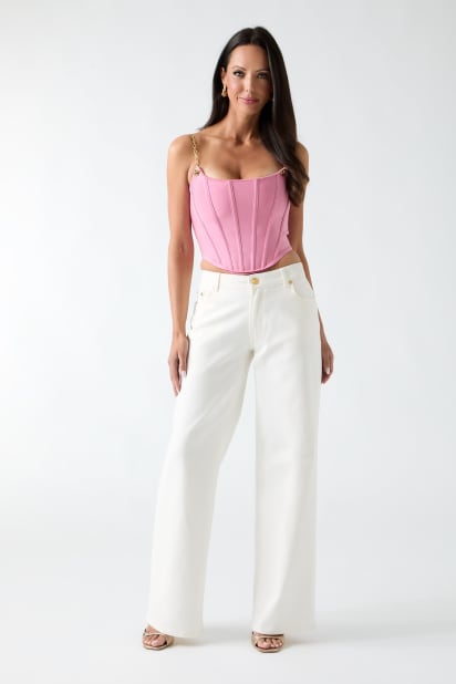 GUESS® Aisha Bustier Bandage Crop Top