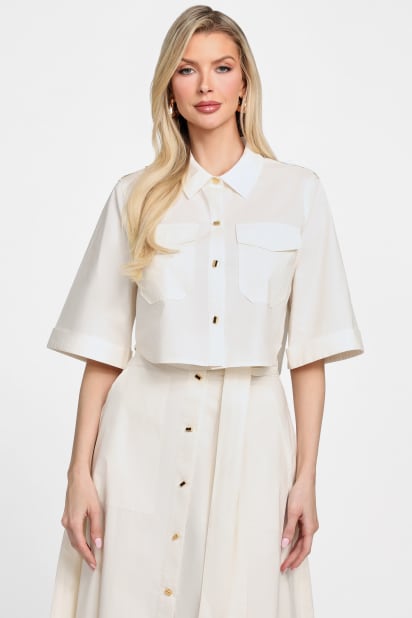 インテル・ミラノ 3冠Nagatomo 55 ホワイトシャツ MARCIANO by GUESS® Pat Crop Shirt