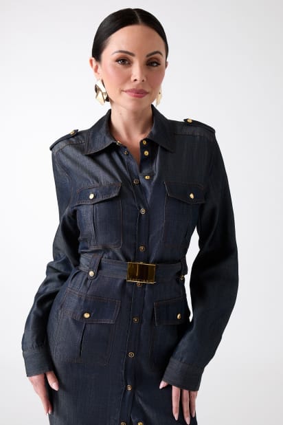 MARCIANO by GUESS Eco Carla Safari Denim Dress