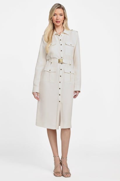 Eco Greta Linen-Blend Safari Dress
