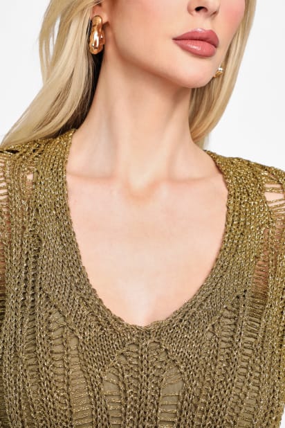 Lucky Crochet Flared Dress