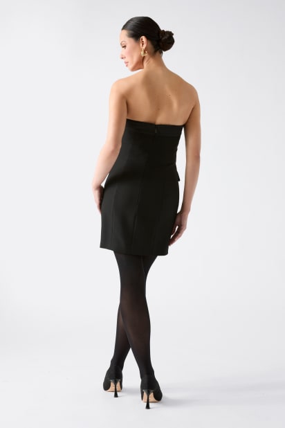 bustier black dress Robe de Soirée Courte Noire Bustier Sequins