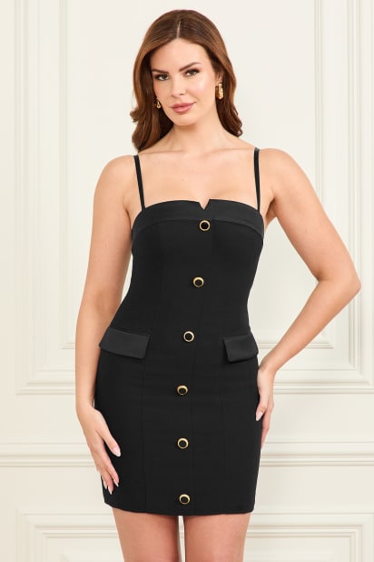 theory black mini dress Black Satin Mesh Boned Bustier Cut Out Ruched Dress Medium main image 1