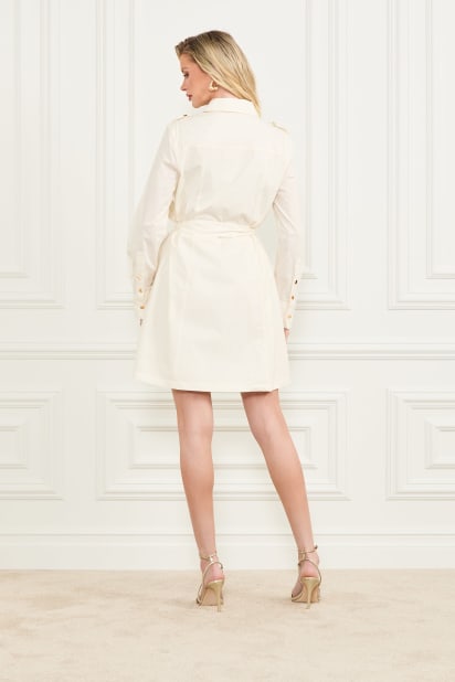 beige safari dress SAFARI BELTED WILD MIDI DRESS  coradomoda
