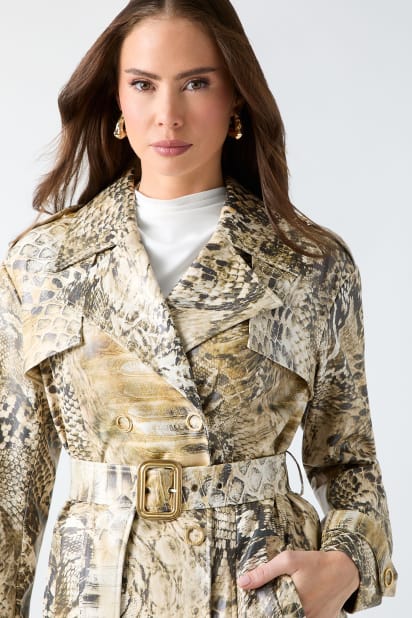 シャレマニ GC メセカ MARCIANO by GUESS® Natalie Printed Short Trench Coat