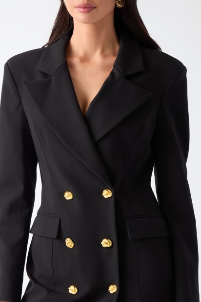 MARCIANO Well Suited Blazer Dress for Women, Black, Size 46