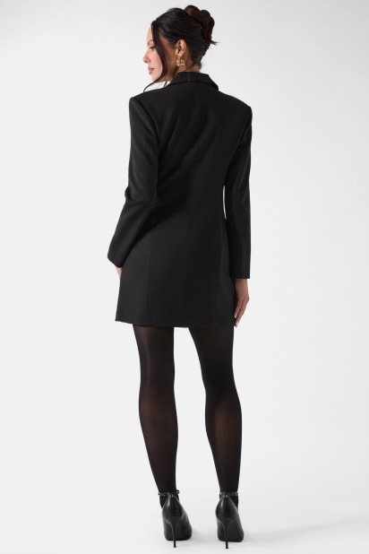 blazer to wear with black dress Black Blazer Dress With Long Sleeves