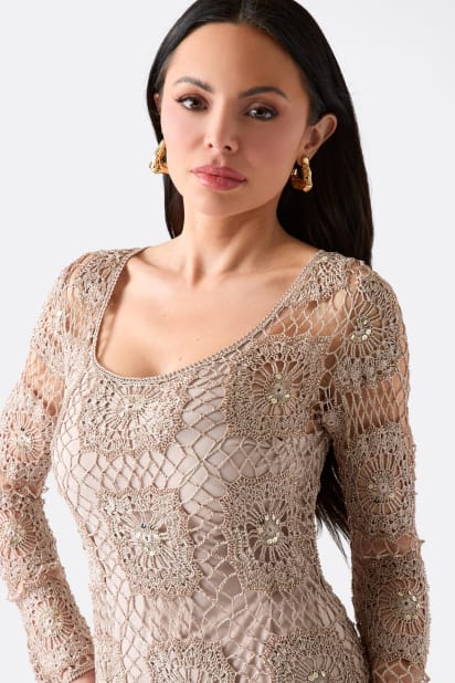 MARCIANO by GUESS Charli Crochet Maxi Dress
