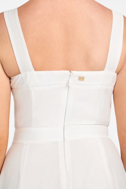 MARCIANO Eco Mindy Embroidered Midi Dress for Women, White, Size 36