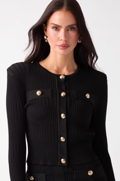 GUESS® Janet Ribbed Sweater Cardigan
