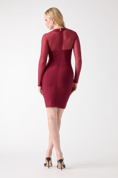 guess red bandage dress Mid-length dress GUESS Red size 38 IT in Cotton - elasthane