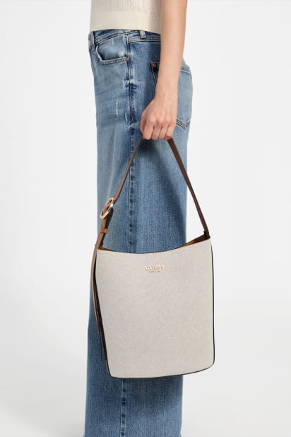 GUESS® Nicolette Canvas Large Bucket Bag