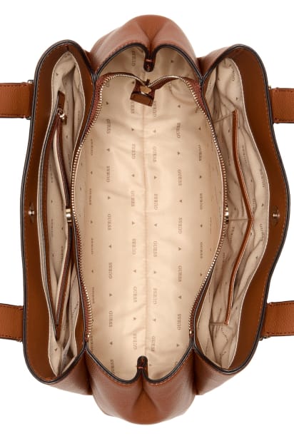 新品同様 GUESS 2way ショルダーバッグ レザー ブラウン チャーム付き Guess Factory Reinee Mini Double-Zip Crossbody | ShopSimon
