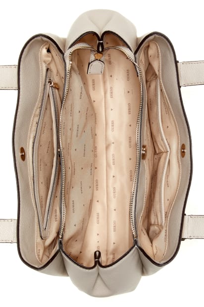 【ベージュ(LTA)】GUESS ハンドバッグ (W)EVIE Satchel Light Taupe Evie Mini Satchel Bag | GUESS
