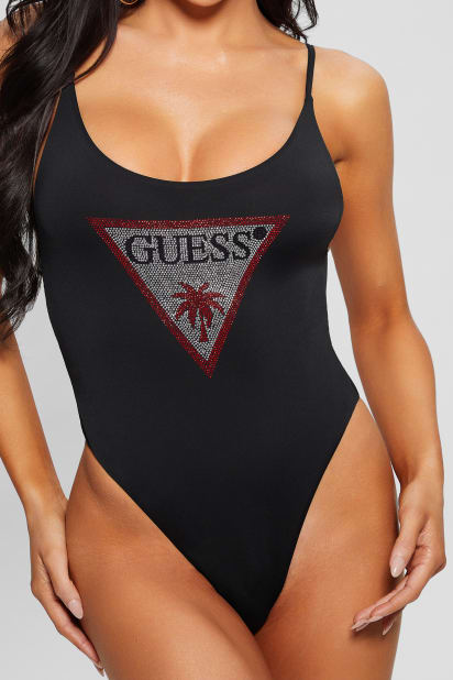 Guess ロゴ ワンピース 水着 Sサイズ ブラック GUESS - Guess ロゴ ワンピース 水着 Sサイズ レッドの通販 by ドット