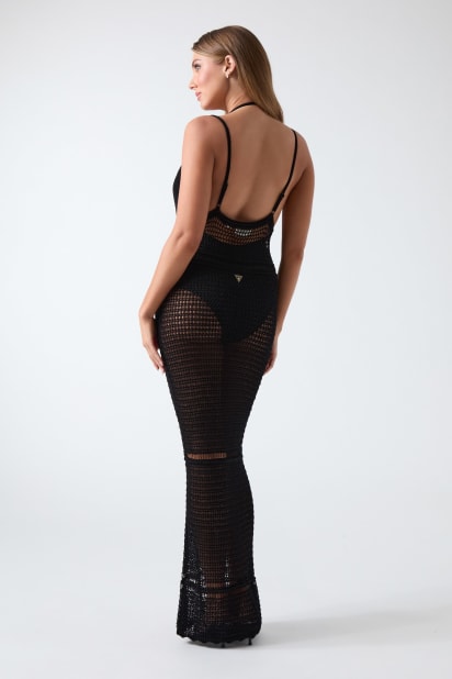AmazingCRE 26SS新作Dual Play Knit OnePiece GUESS® Openwork knitted long dress