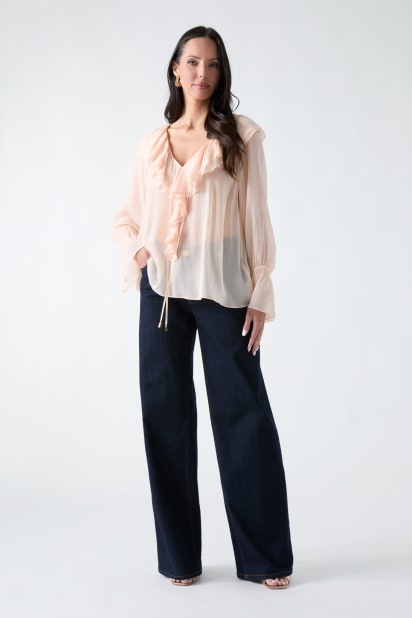 GUESS® Marciano Sheer Ruffled Blouse
