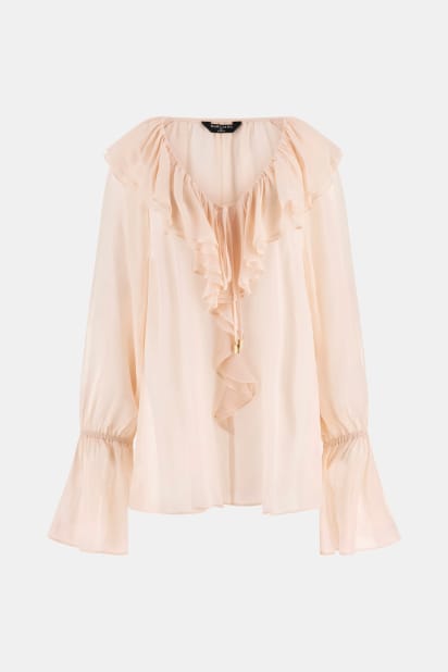 GUESS® Marciano Sheer Ruffled Blouse