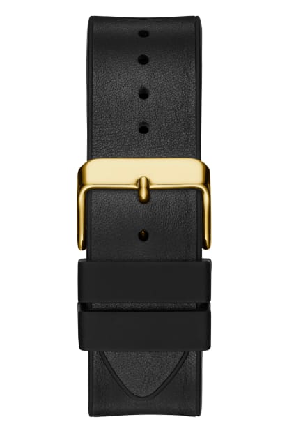 GUESS® Black And Gold-Tone Square Multifunction Watch