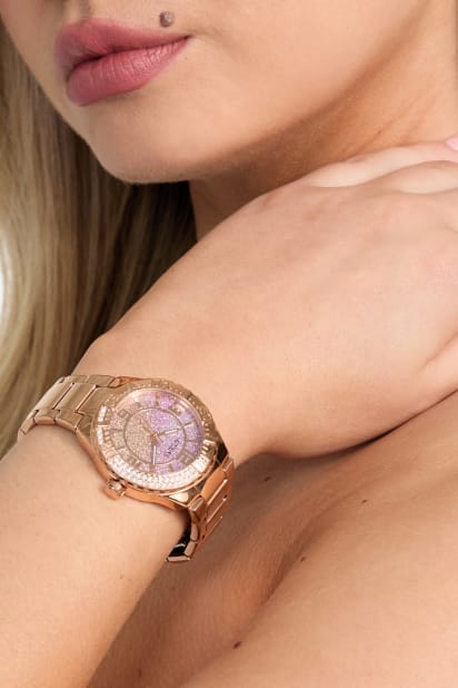 AA795 ゲス GUESS 腕時計 ピンクゴールド GW0263G2 GUESS® Rose Gold-Tone and Pink Analog Watch