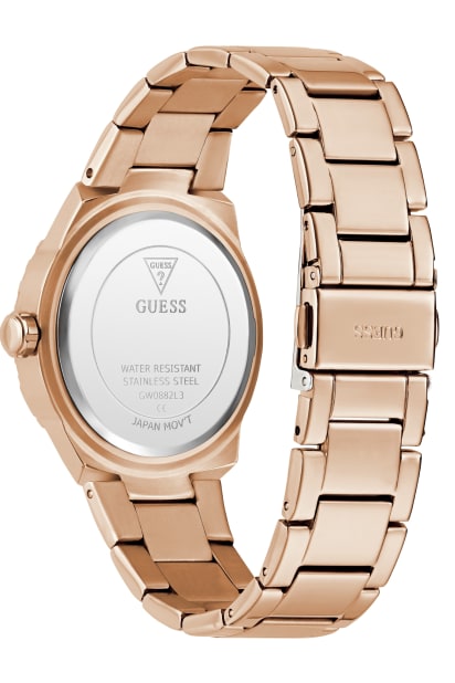 GUESS® Rose Gold-Tone and Pink Analog Watch