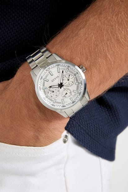 GUESS® Silver-Tone Multifunction Watch