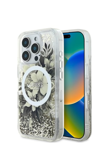 Liquid Glitter Flower iPhone 16 Pro Case